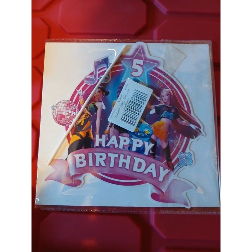 NEW K-Pop Demon Hunters / Huntrix Pop "Happy 5th Birthday" Cake Topper